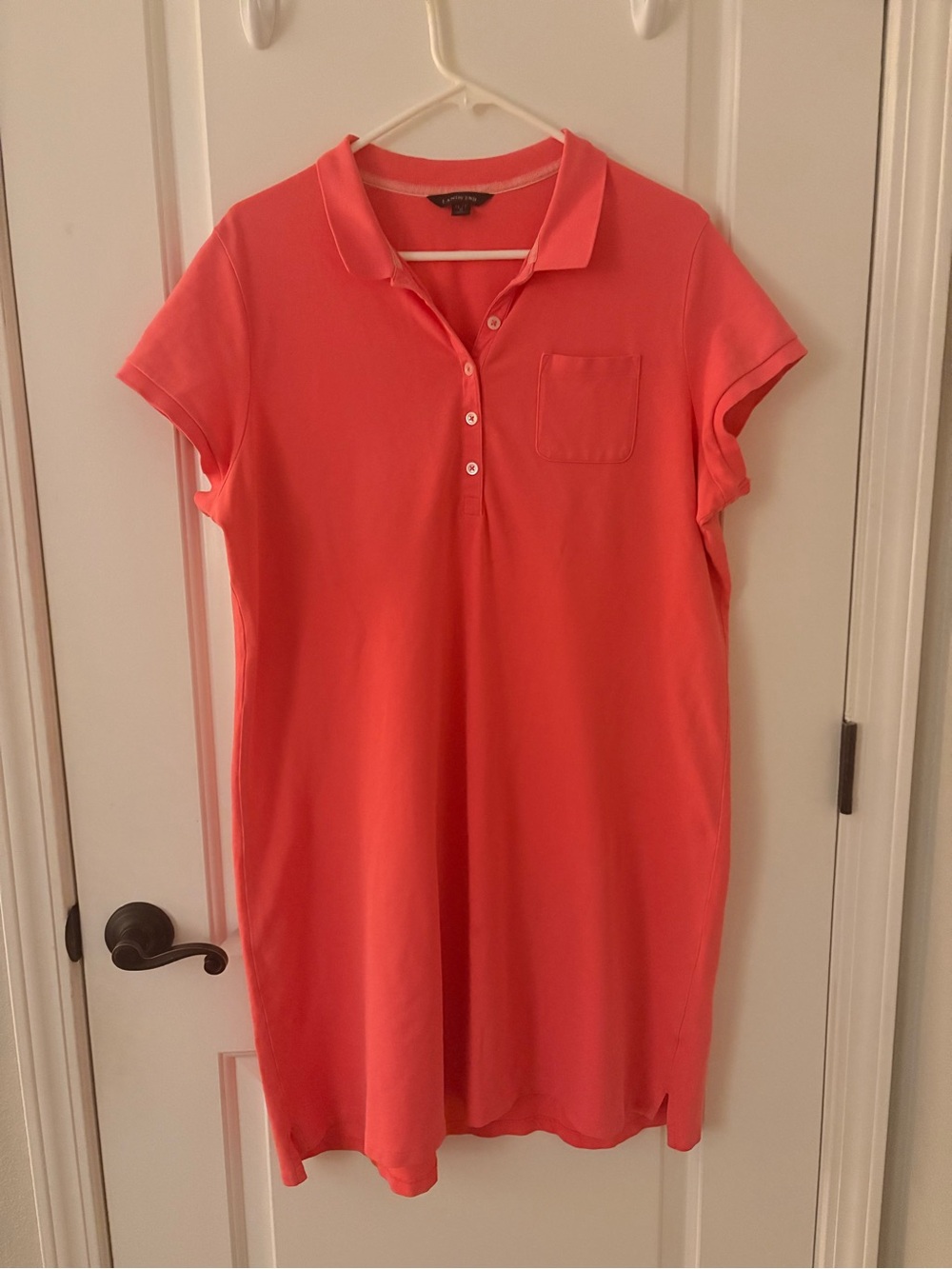 Lands' End Coral Polo Shirt Dress